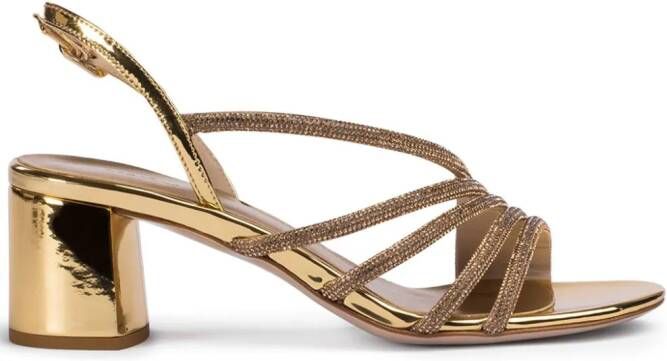 Le Silla Scarlet 60mm crystal sandals Gold