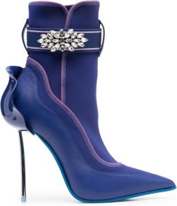 Le Silla Snorkeling 120mm crystal-embellished ankle boots Blue