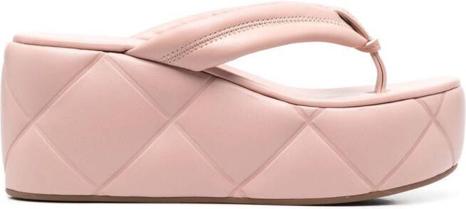 Le Silla Square quilted platform sandals Pink