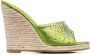 Le Silla cristal-embellished wedge-heel sandals Green - Thumbnail 1