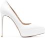 Le Silla Uma 130mm leather platform pumps White - Thumbnail 1