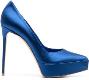 Le Silla Uma 130mm satin pumps Blue