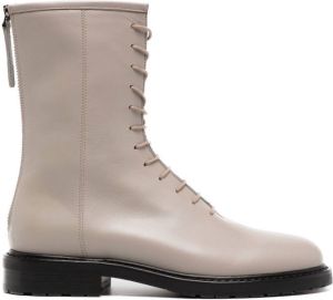 LEGRES lace-up leather combat boots Brown