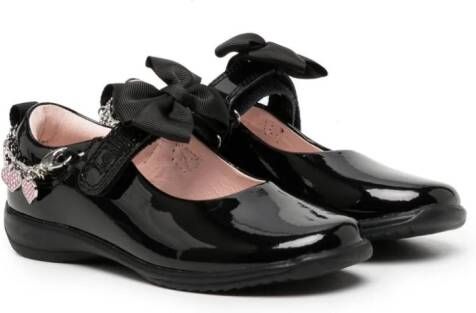 Lelli Kelly Angel bow-detail leather ballerina shoes Black