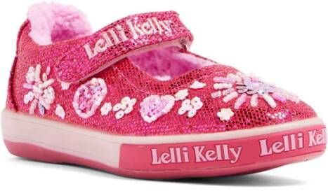 Lelli Kelly logo-embroidered sequin-embellished sneakers Pink