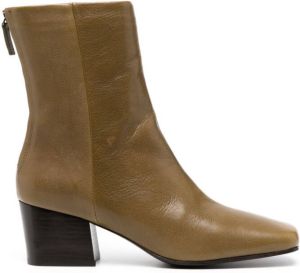 Lemaire 65mm square-toe leather boots Green