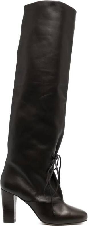 LEMAIRE 80mm leather knee-high boots Brown