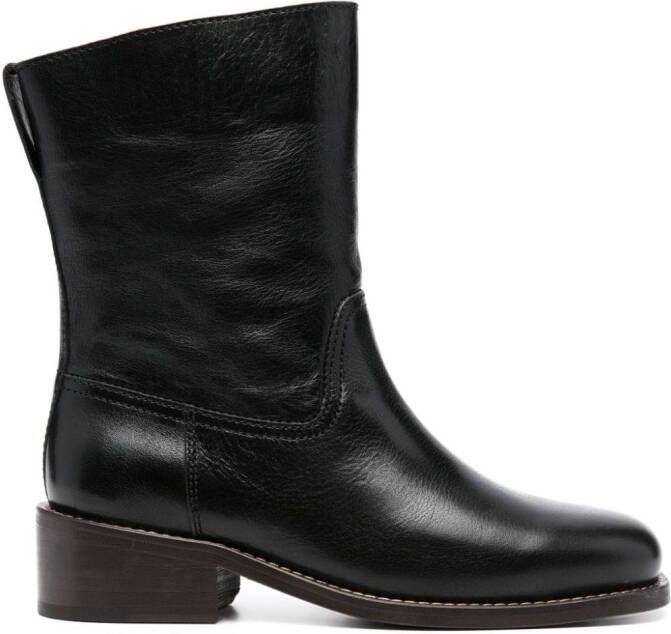 LEMAIRE ankle-length leather boots Black