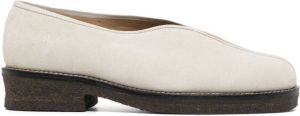 Lemaire exposed seam-detail slip-on shoes White