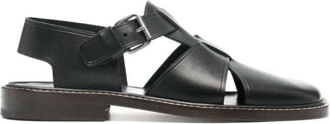 LEMAIRE Fisherman leather sandals Black