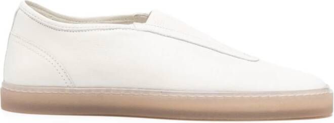 LEMAIRE Linoleum leather slip-on sneakers White