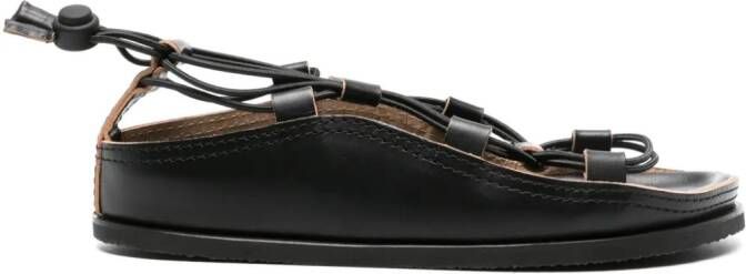 LEMAIRE multi-way strap leather sandals Black