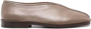 Lemaire piped-detail square-toe loafers Brown