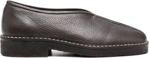 Lemaire piped leather loafers Brown