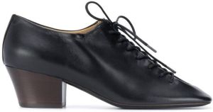 Lemaire square toe lace-up shoes Black