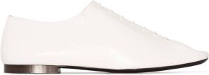 Lemaire square-toe leather Derby shoes White