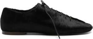 Lemaire square-toe pony-hair loafers Black