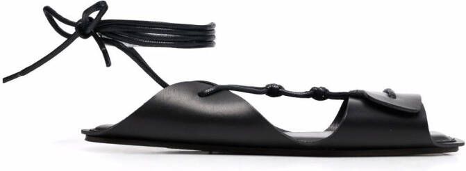 LEMAIRE tie-fastening open-toe sandals Black