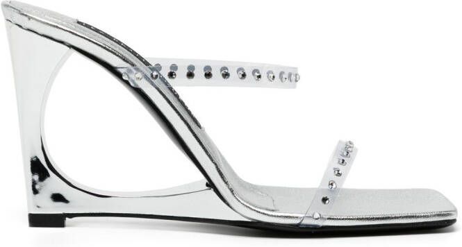 Les Petits Joueurs Lucas 110mm crystal-embellished sandals Silver