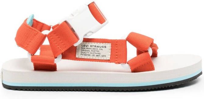 Levi's Tahoe side logo-patch sandals Orange