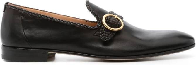 Lidfort braid-detail leather loafers Brown