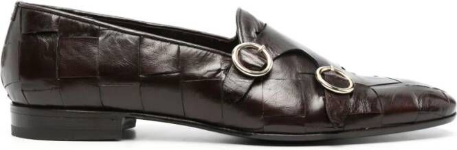 Lidfort interwove monk shoes Brown