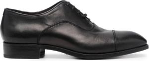 Lidfort leather almond-toe oxford shoes Black