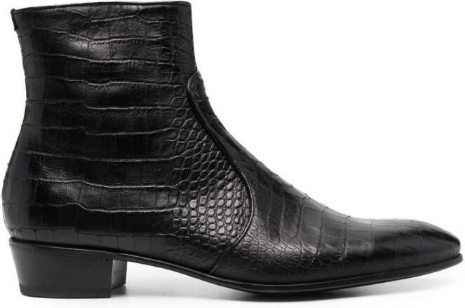 Lidfort Lusiana crocodile-effect boots Black
