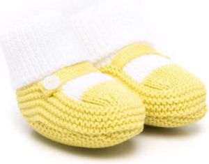 Little Bear chunky knitted slippers Yellow