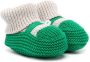 Little Bear knitted colour-block slippers Green - Thumbnail 1
