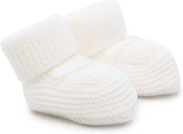 Little Bear slip-on knitted slippers White