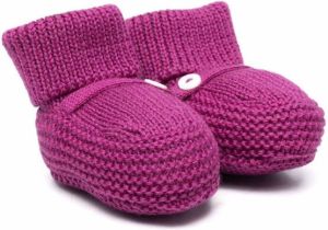 Little Bear virgin wool knitted slippers Purple