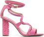 LIU JO 100mm patent-leather sandals Pink - Thumbnail 1