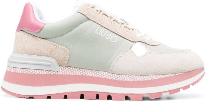 LIU JO 45mm panelled lace-up sneakers Neutrals