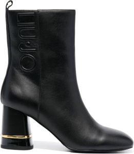 LIU JO 80mm leather ankle-boots Black