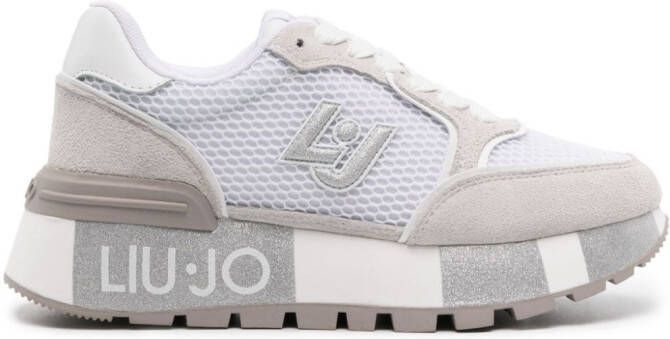 LIU JO Amazing glittery mesh sneakers White