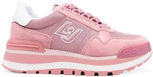 LIU JO logo-patch mesh-panel sneakers Pink