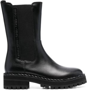 LIU JO braid-detail leather boots Black