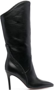 LIU JO braided-trim knee-high boots Black