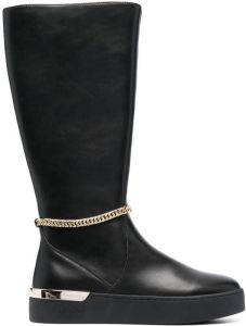 LIU JO chain-detail knee-high boots Black