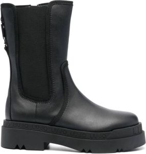 LIU JO chunky-sole leather boots Black