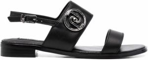 LIU JO Erin logo-plaque slingback sandals Black