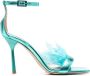 LIU JO feather-detailed 100mm heel sandals Blue - Thumbnail 1