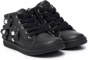 LIU JO floral-appliqué high-top sneakers Black