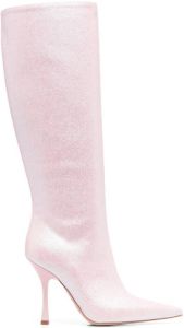 LIU JO glitter pointed-toe boots Pink