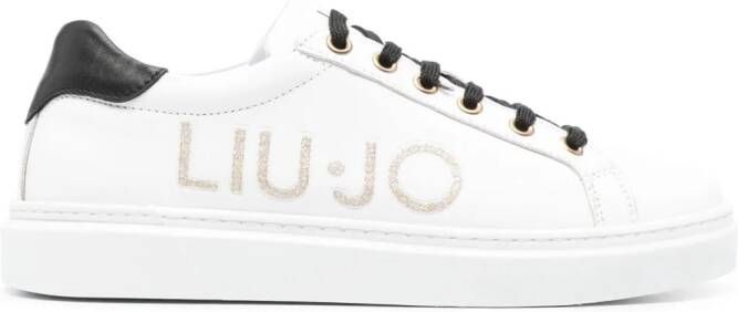 LIU JO Iris sequined-logo sneakers White