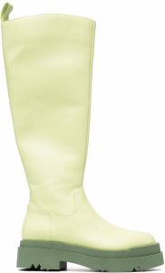 LIU JO knee-length leather boots Green