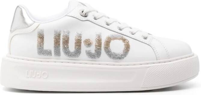 LIU JO Kylie sequined-logo sneakers White