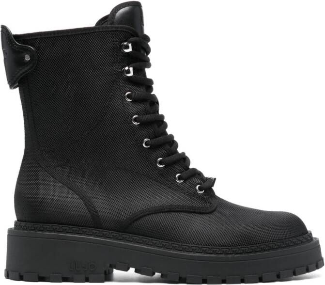 LIU JO lace-up leather boots Black
