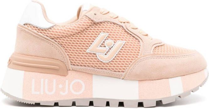 LIU JO logo-patch platform sneakers Pink